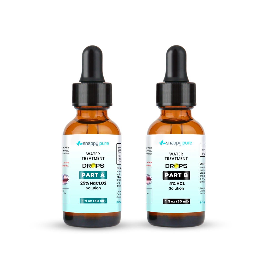 WPS Chlorine Dioxide Kit with HCL 4% and Sodium Chlorite 25% (in 1 oz Glass Bottle)