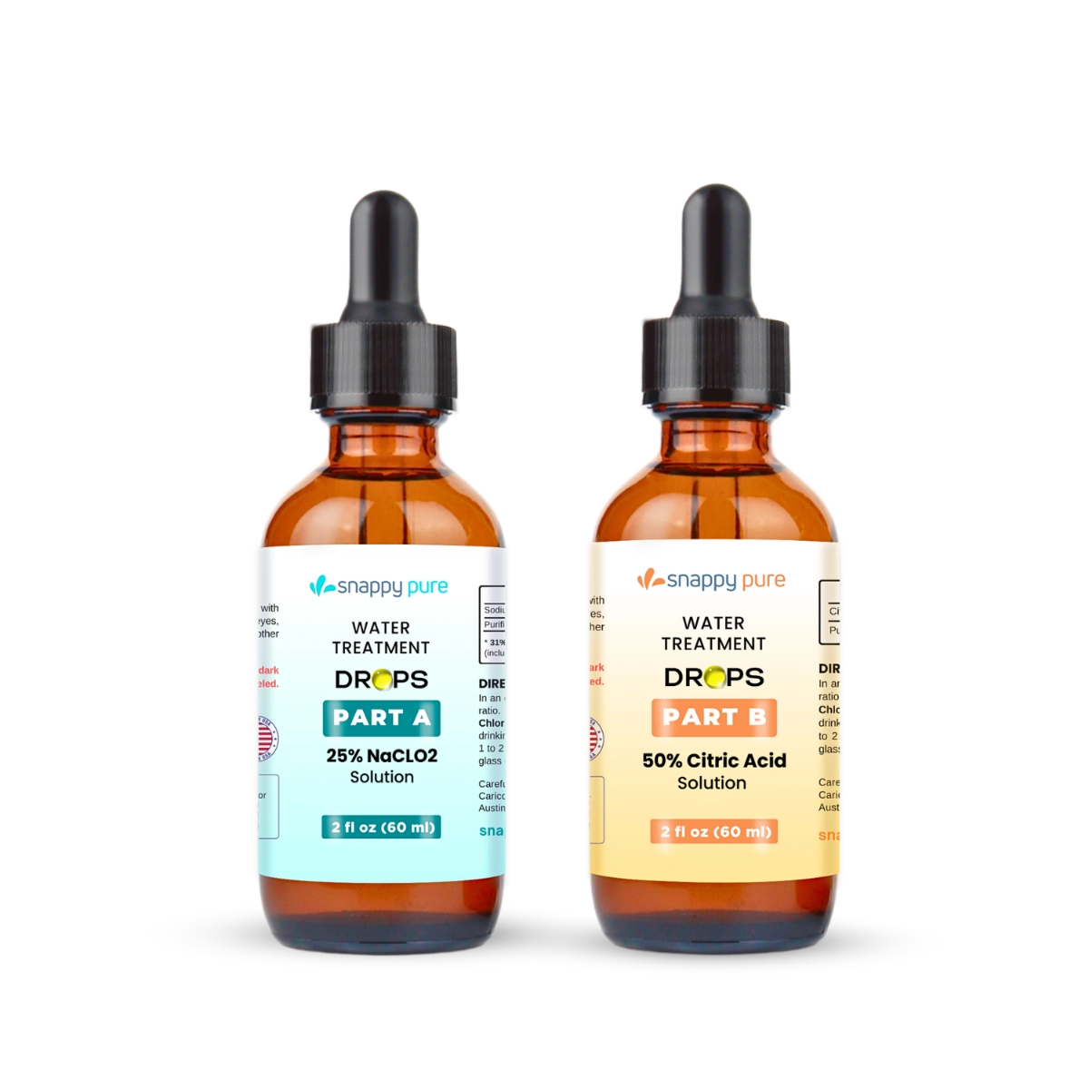 2 oz WPS Chlorine Dioxide Kit with Citric Acid 50% and Sodium Chlorite 25% (in Glass Bottle)