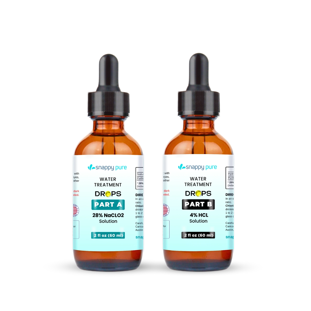 WPS Chlorine Dioxide Kit with HCL 4% and Sodium Chlorite 22.4% (in 2 oz Glass Bottle)