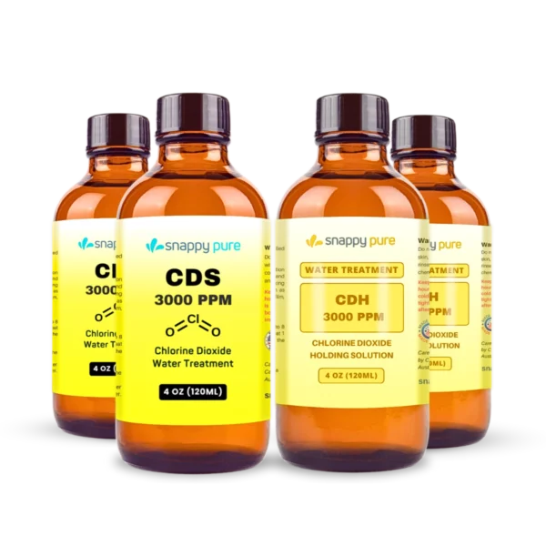 4 Pack CDS + Chlorine Dioxide Holding Solution (4 oz in Glass)