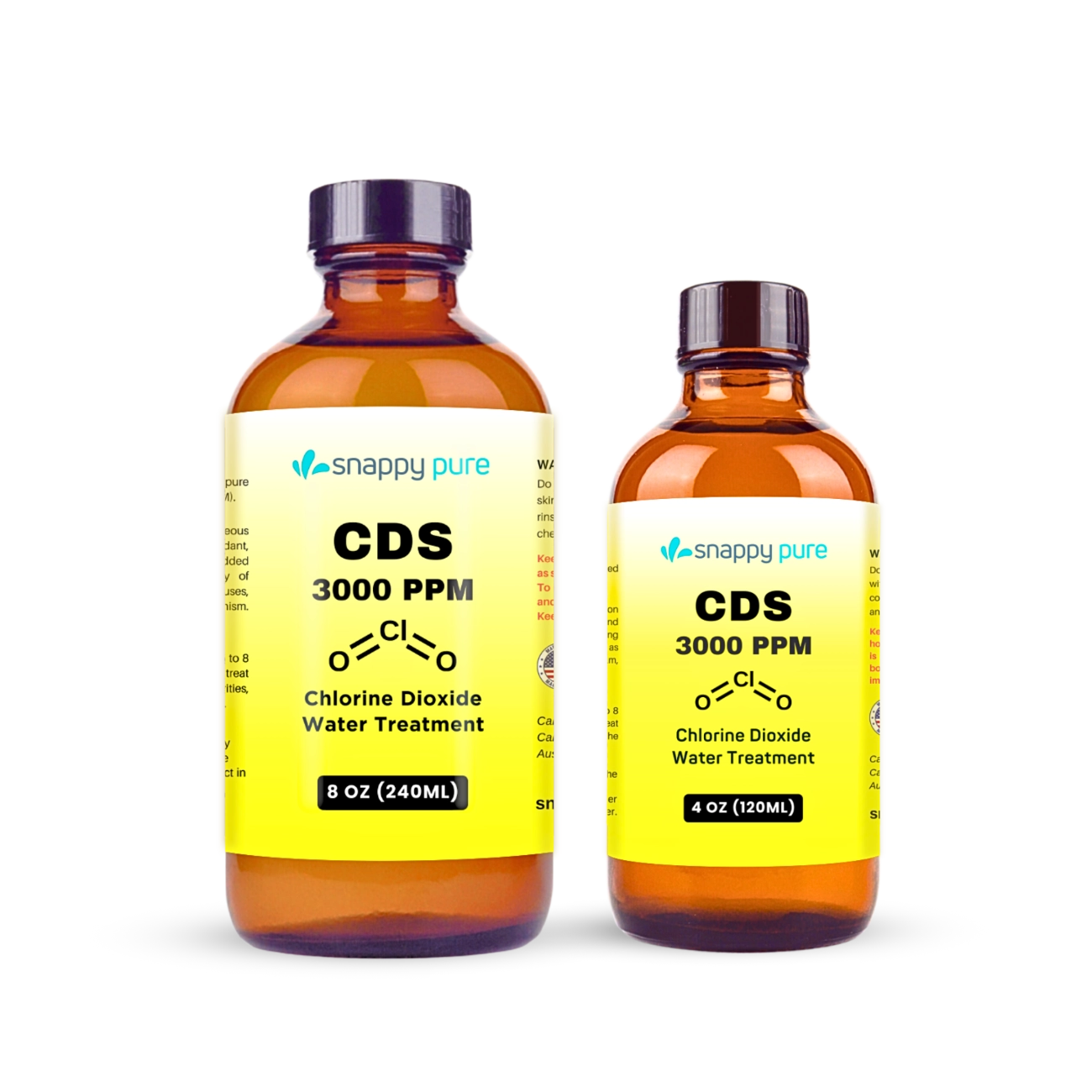 CDS Chlorine Dioxide 3000 PPM (4 - 8 oz in Glass Bottles)